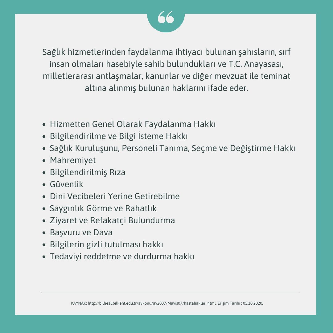 akademiksaglikp's tweet photo. #saglik #muhim #malumat #hasta #hakları #hak  #sağlıkbakanlığı #hekim #hemsire #refakatçi  #hasta #etik #tedavi #mahremiyet #güvenlik #saygı  #bilgi #faydalanma #dava https://t.co/TxbXvdKPJN