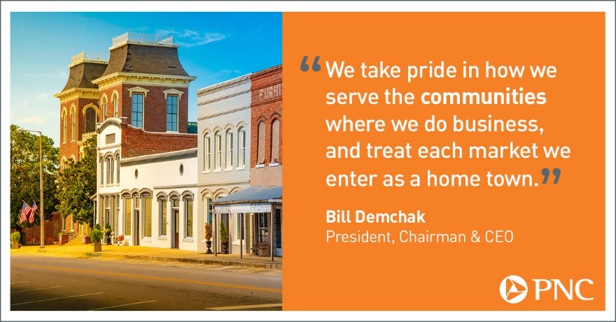I’m proud to come to work each day as a <a href="/PNCBank/">PNC Bank</a>  regional president in Greater Washington. In our communities, RPs make business decisions locally, invest consistently in early childhood education, arts , and economic development initiatives that make an impact here at home.