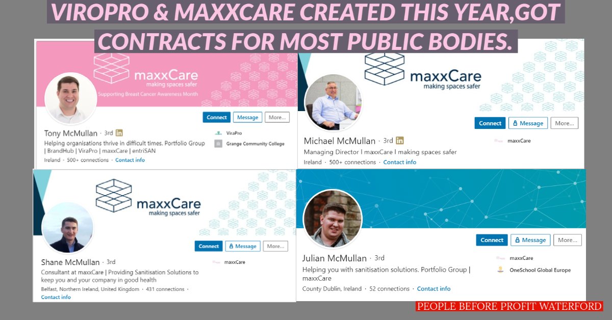 unadunphy's tweet photo. Directors and Consultants of the new companies set up to provide sanitiser all have the same name, what a coincidence? #ViraPro #Maxxcare
@ciananbrennan @HoppityMalt @NickiKearns @BarbaraMcMahon8 https://t.co/vRTQmJnBsC