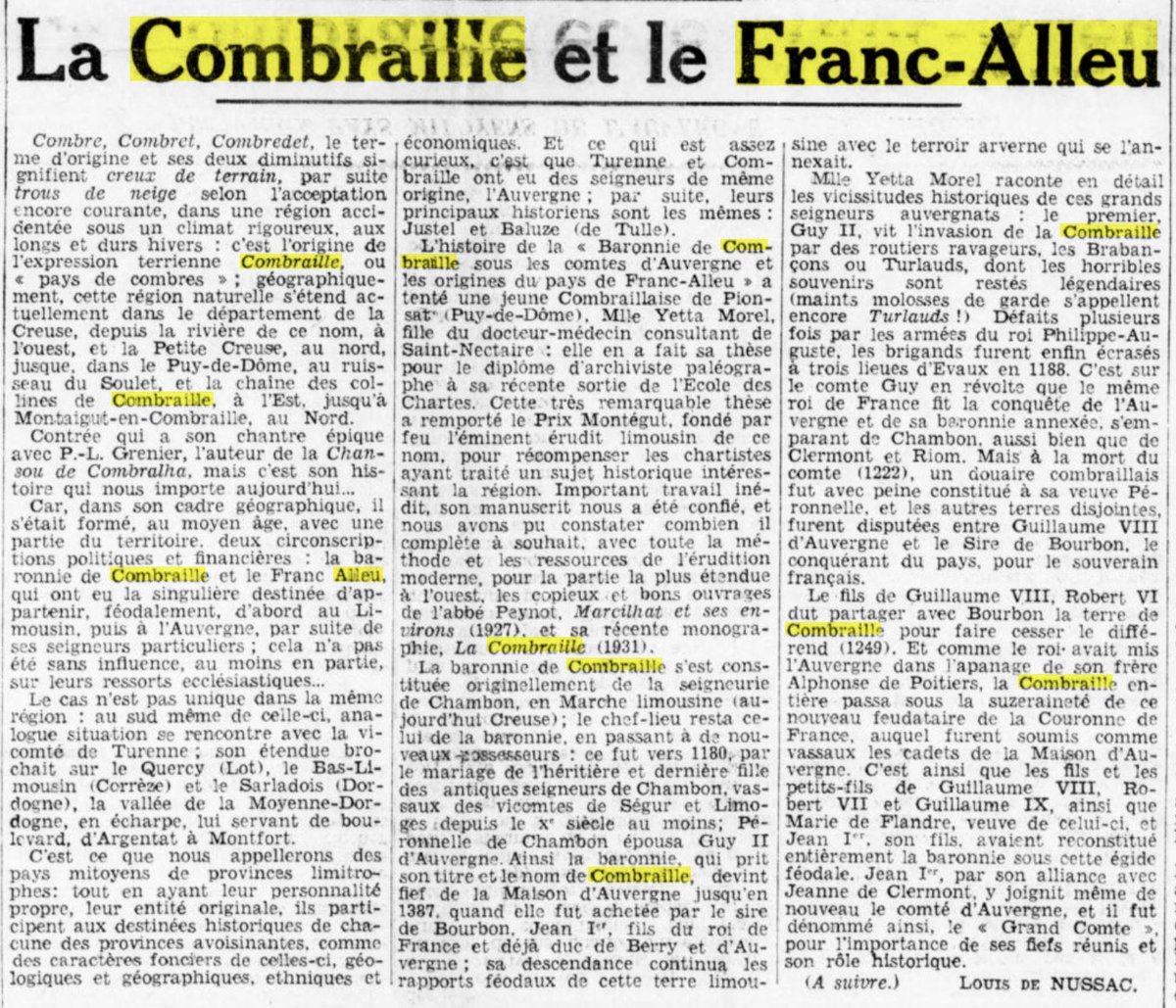 MaCombrailles's tweet photo. Tout savoir sur la #Combraille et le Franc-Alleu grâce à #RetroNews https://t.co/mMNmZY1xN6 via @RetroNewsFR #Auvergne #Bourbonnais https://t.co/b61zeZU7eQ