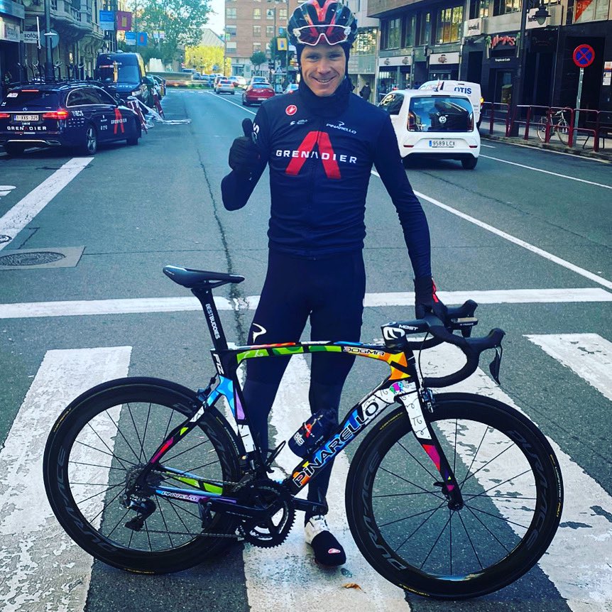 Riding this one of a kind masterpiece created by <a href="/brittopopart/">Romero Britto</a> and <a href="/Pinarello_com/">Pinarello</a> today. It will go up for auction later this year to benefit <a href="/bestbuddies/">Best Buddies</a> 
I will definitely be bidding for it myself 😂