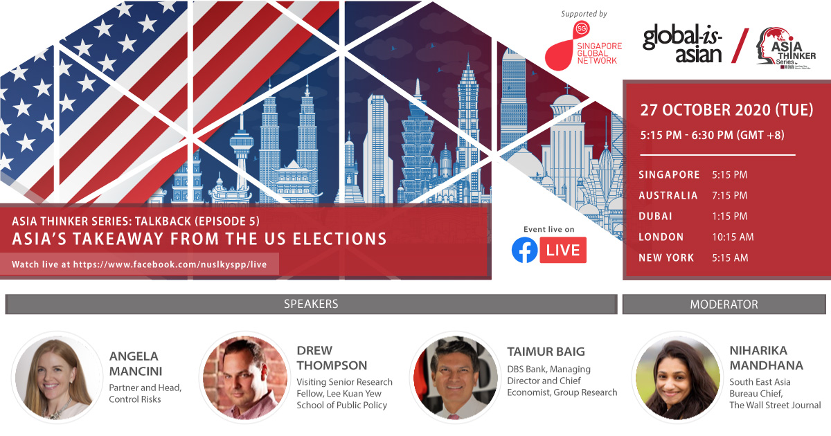 LKYSch's tweet photo. Catch tomorrow’s episode on #TalkbackATS as our experts look at the outcome of the #USPresidentialElections on #Asia. What stakes will the election have and how will it reshape #globalrelations? Find out tomorrow:
https://t.co/ZaItm9FRu6 https://t.co/Pqc4ZhIItA