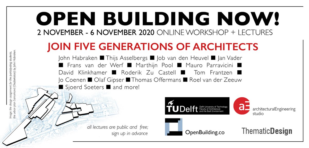Make a reservation in your agenda for next week: Open Building NOW! presents breakfast and lunch lectures with an impressive line-up. All lectures are public and free. Join 5 generations of architects to talk about buildings that can last forever #architecture #circularity
