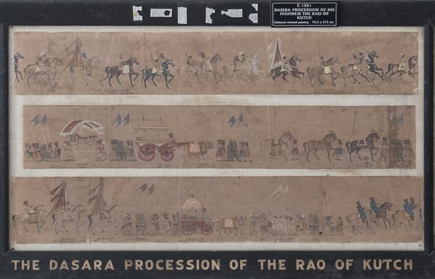 victoriamemkol's tweet photo. #MuseumFromHome #FromTheVaults
On the occasion of #bijoyadashami, we present to you from our collection a visual rendition of the Dusshera #Procession of the Rao of #Kutch.
This stunning, detailed #triptych is of unknown authorship and date.
#vmh #vmhCollections #dusshera https://t.co/YBX6pCyrkQ