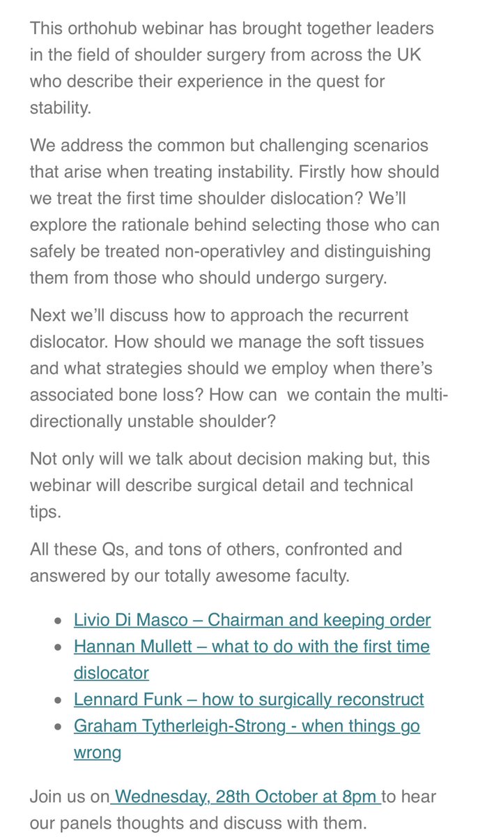 Surgeons, trainees, students, physios and allied healthcare professionals, industry colleagues all welcome!