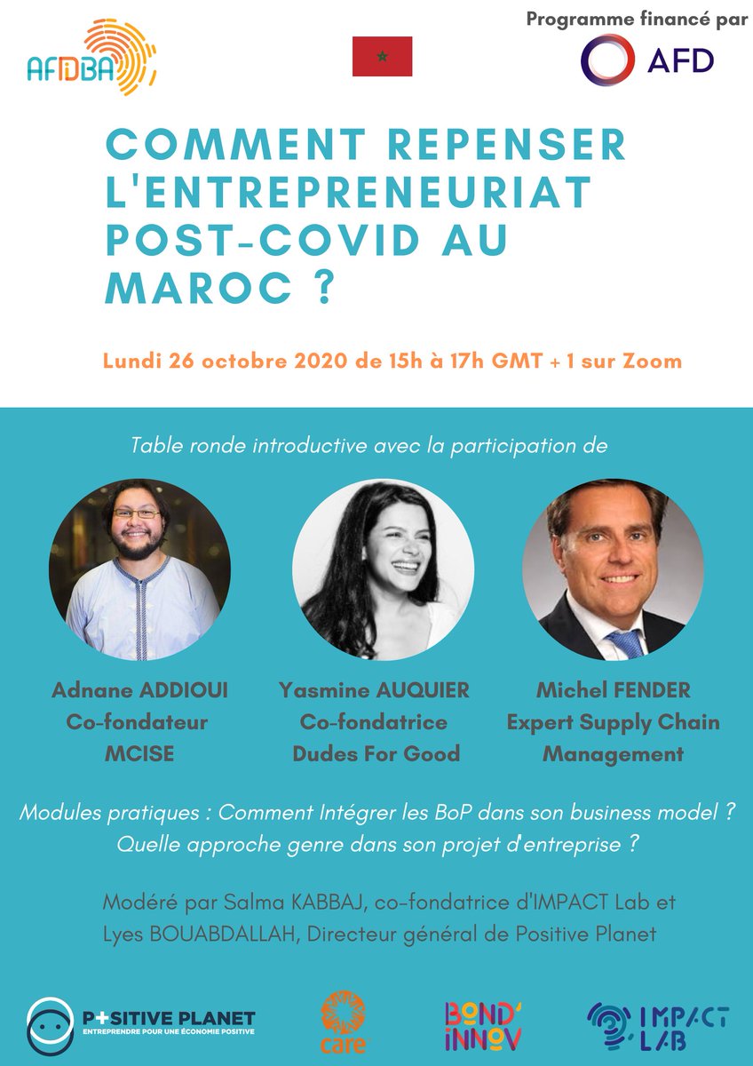 AFIDBA_'s tweet photo. 🇲🇦 N'oubliez pas le #webinaire à 15h GMT +1 sur le thème : Comment repenser l'entrepreneuriat post-covid au Maroc ?

Lien d'inscription sur Zoom : https://t.co/fBb1CxTjPk

@AFIDBA_BF
@Afidba_GH
@Afidba_SN
@AFIDBA_MA https://t.co/G5ySY8fn3W