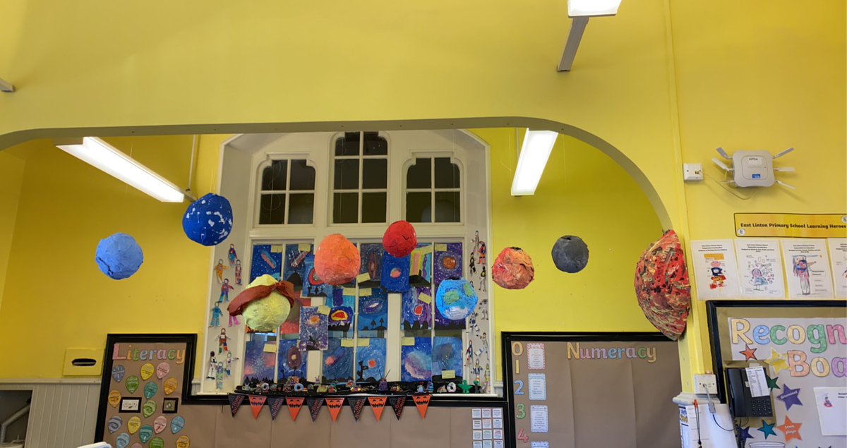 EastLintonPS's tweet photo. P5’s solar system is finally up! They look amazing. Proud teacher moment. #greatjob #NASA #solarsystem https://t.co/owBotB1plz