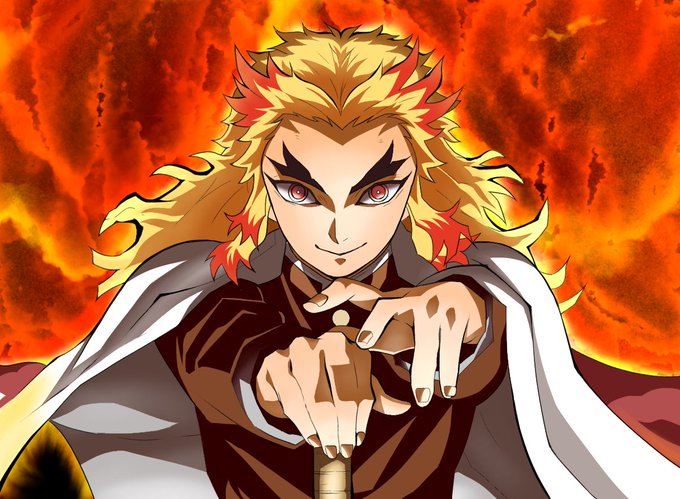 やっさんさんがTwitterに投稿した煉獄杏寿郎(鬼滅の刃)のイラスト。