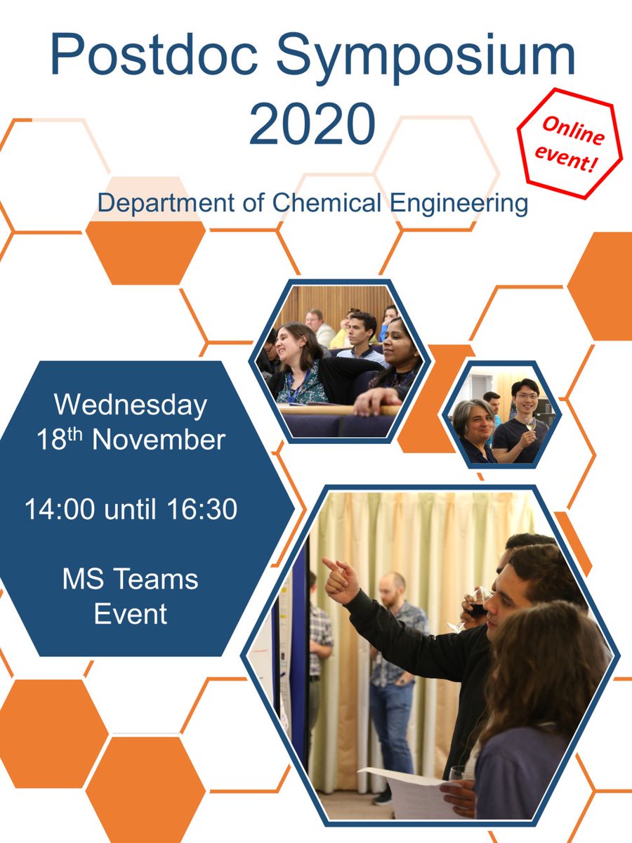 ChemEngPostdocs's tweet photo. Save the date: 18 Nov 2020!. 
Our Annual Postdoc Symposium is going online! #ChemEngPostdocSymposium Keynote lecture from @apsbrogan, Wakeham Awards+talks, twitter poster session, prizes &amp; much more!!! Stay tuned! @ChemEngPostdocs @ImperialChemEng @ImperialPFDC @ImpEngineering https://t.co/9d8VGvoTJc