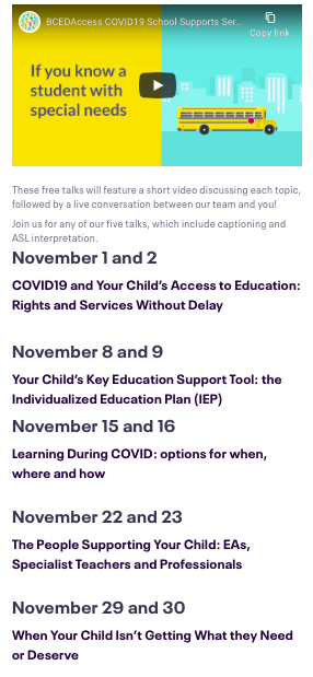 E_Van_Mama's tweet photo. Great line-up of free talks starting Nov. 1 and 2 given by @BCEdAccess: https://t.co/ERek4vZw5O #bced https://t.co/akWHs8xyzx