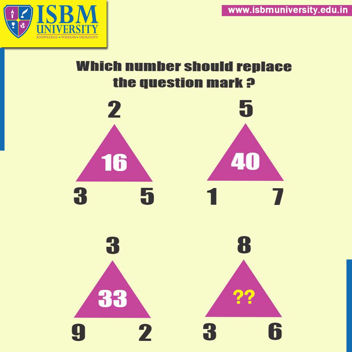 ISBMUniversity's tweet image. Can you solve this puzzle?
#commentdown #mathspuzzle #puzzlesolve #brainteaser #mindgame #ISBMUniversity