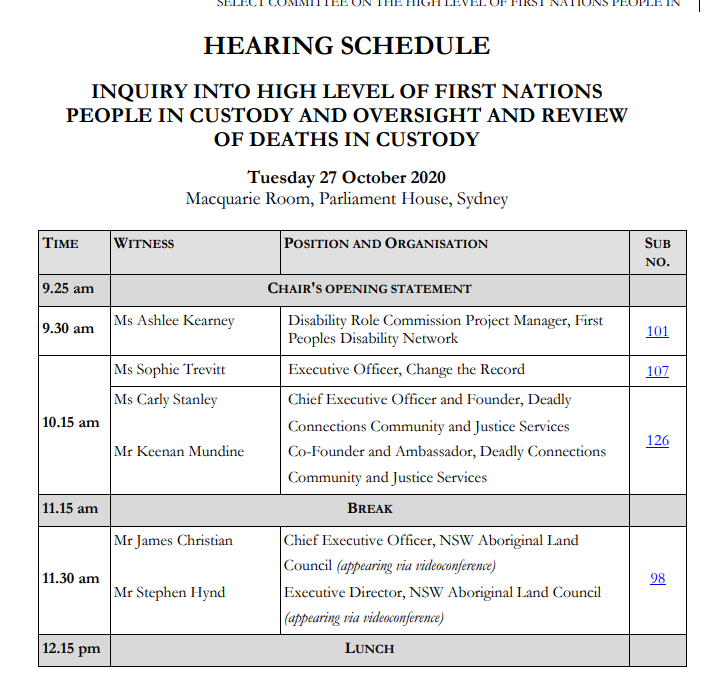 Here's tomorrow's witness list. You'll be able to watch live from here:  https://www.parliament.nsw.gov.au/Pages/webcasts.aspx