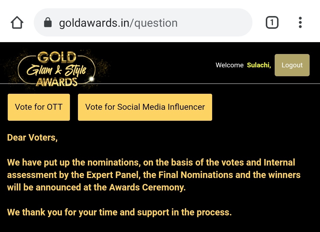 (12) On the main page click on Vote for Social Media Influencer.Here you can enter  #SidharthShukla 's name in the boxes.Note: so far this has not worked for me as i keep getting a blank screen after I click Next. So I'm not a 100% sure about this.