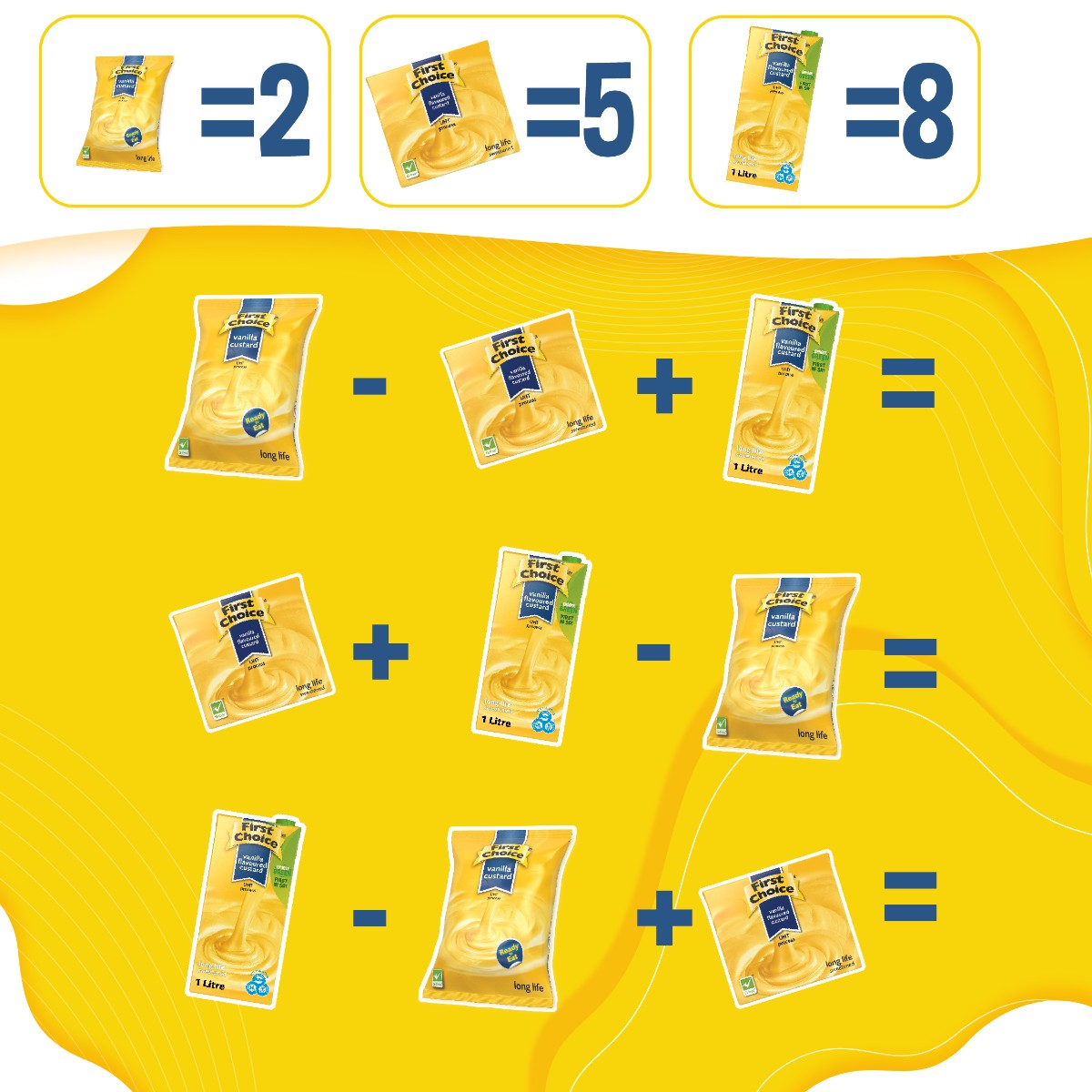 FirstChoiceSA's tweet photo. Hey Moms, we're doing the math for you - use household items and practice adding the fun way. We'd totally use First Choice Custard ๐ #FirstChoiceCustard #educationmonth
Shop Custard https://t.co/78ytMJUVi3 https://t.co/YYIrMihL8U