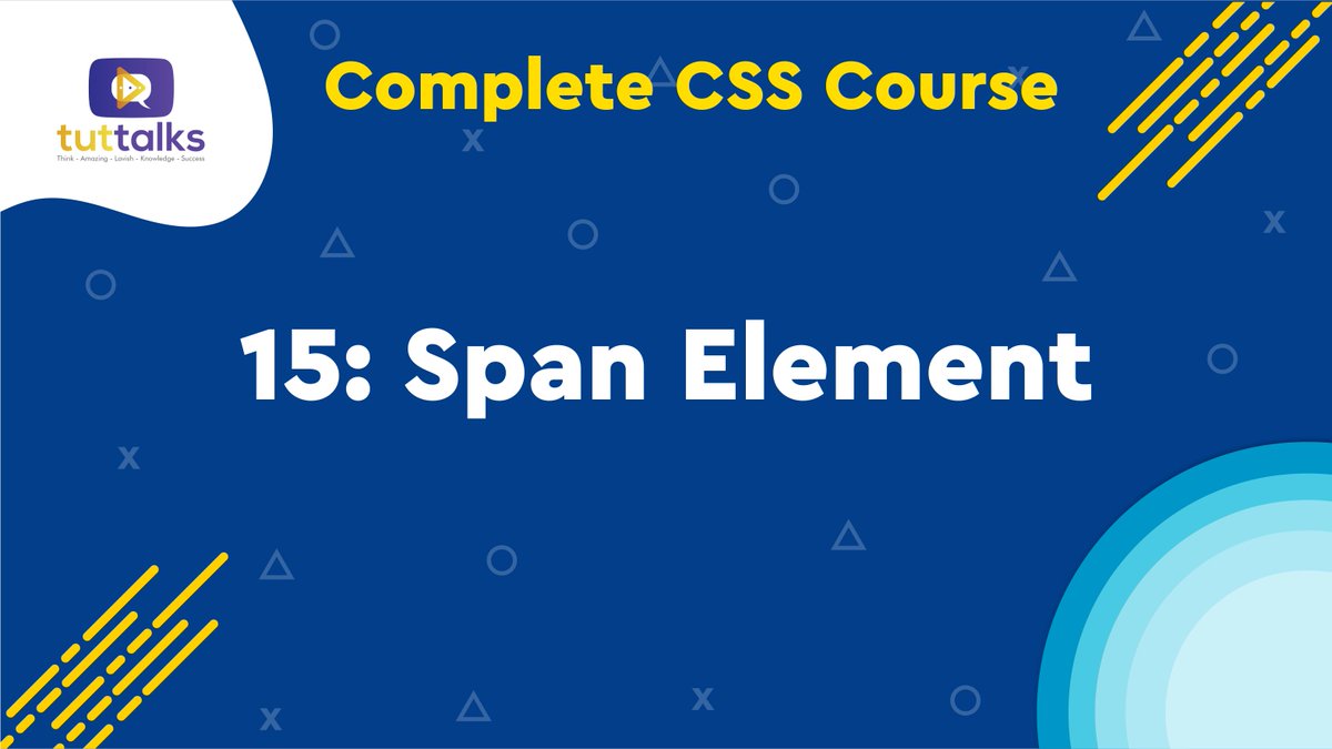 tuttalkspk's tweet image. This video is CSS for Beginners in Urdu/Hindi. In this tutorial, we will learn the Span Element.
You can watch it on YouTube.
youtu.be/5YGBcvYaDbM
#csscrashcourse #cssfullcourseinurdu #TutTalks