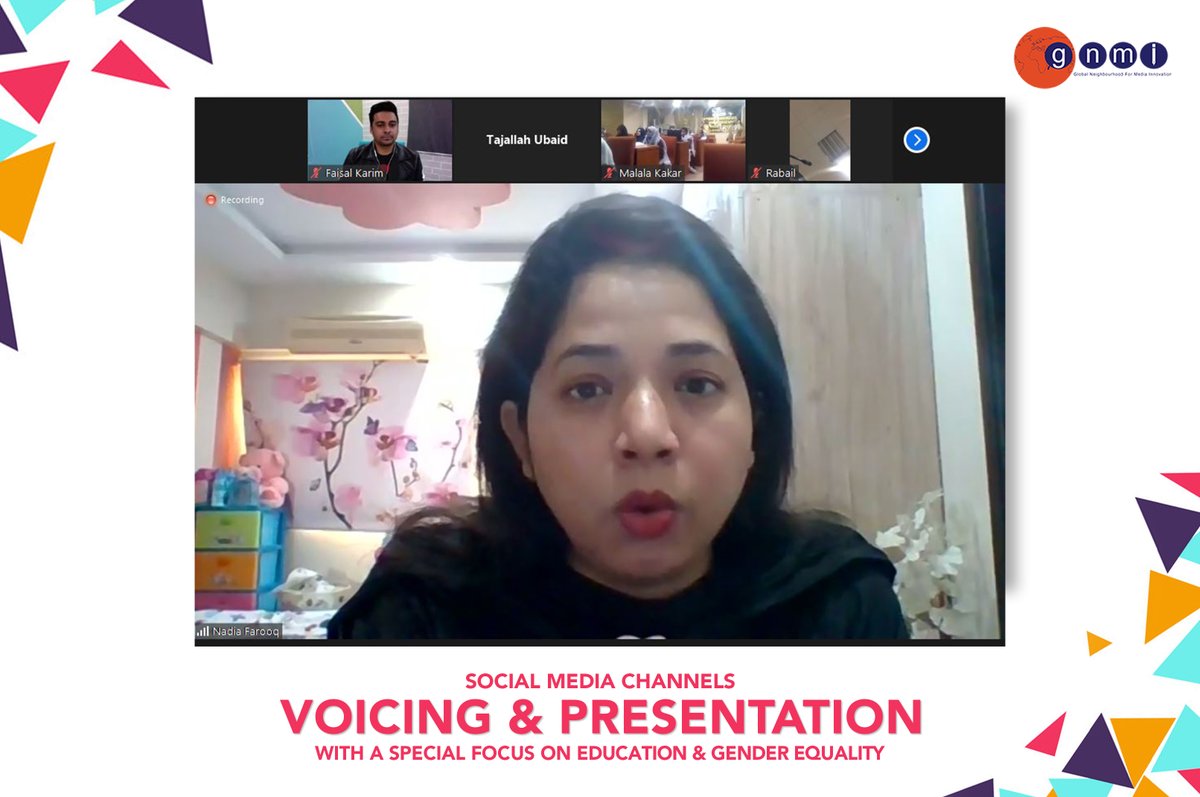 GnmIonline's tweet photo. #HappeningNow! Broadcast journalist and media trainer @faisalkarimlive is conducting online workshop on #GenderEqualityReporting at Sardar Bahadur Khan Women’s University w/ guest speaker @nadiamallick, former journalist Geo News.

#GlobalMILWeek https://t.co/lHSuhFhBr0