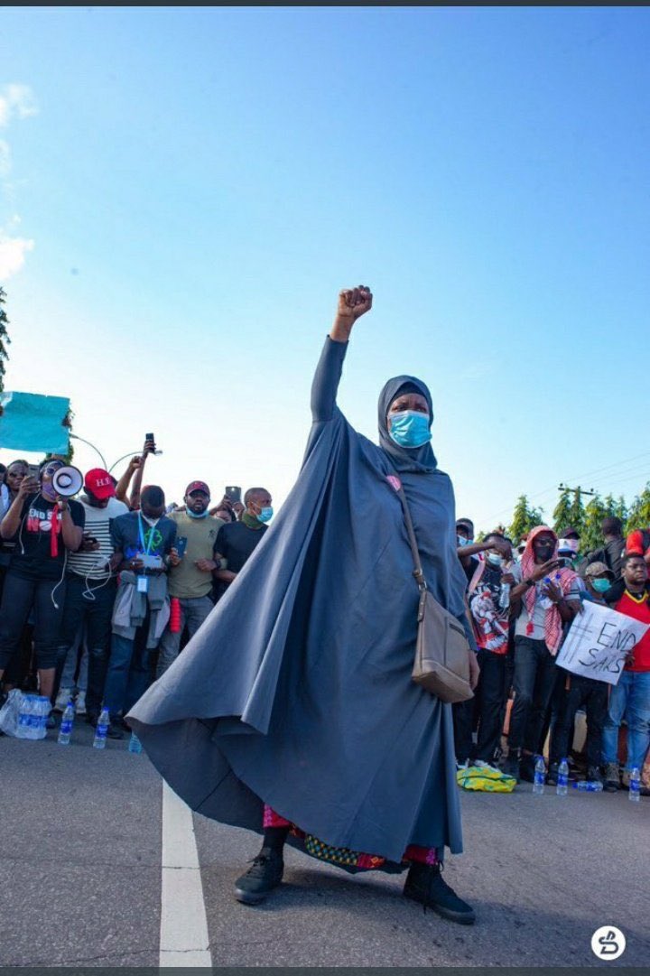 4. Aisha Yesufu  @AishaYesufu Aisha Yesufu was one of the people who supported the  #EndSARS   protest with passion and stood the ground that Sars must go. The Nigerian statue liberty