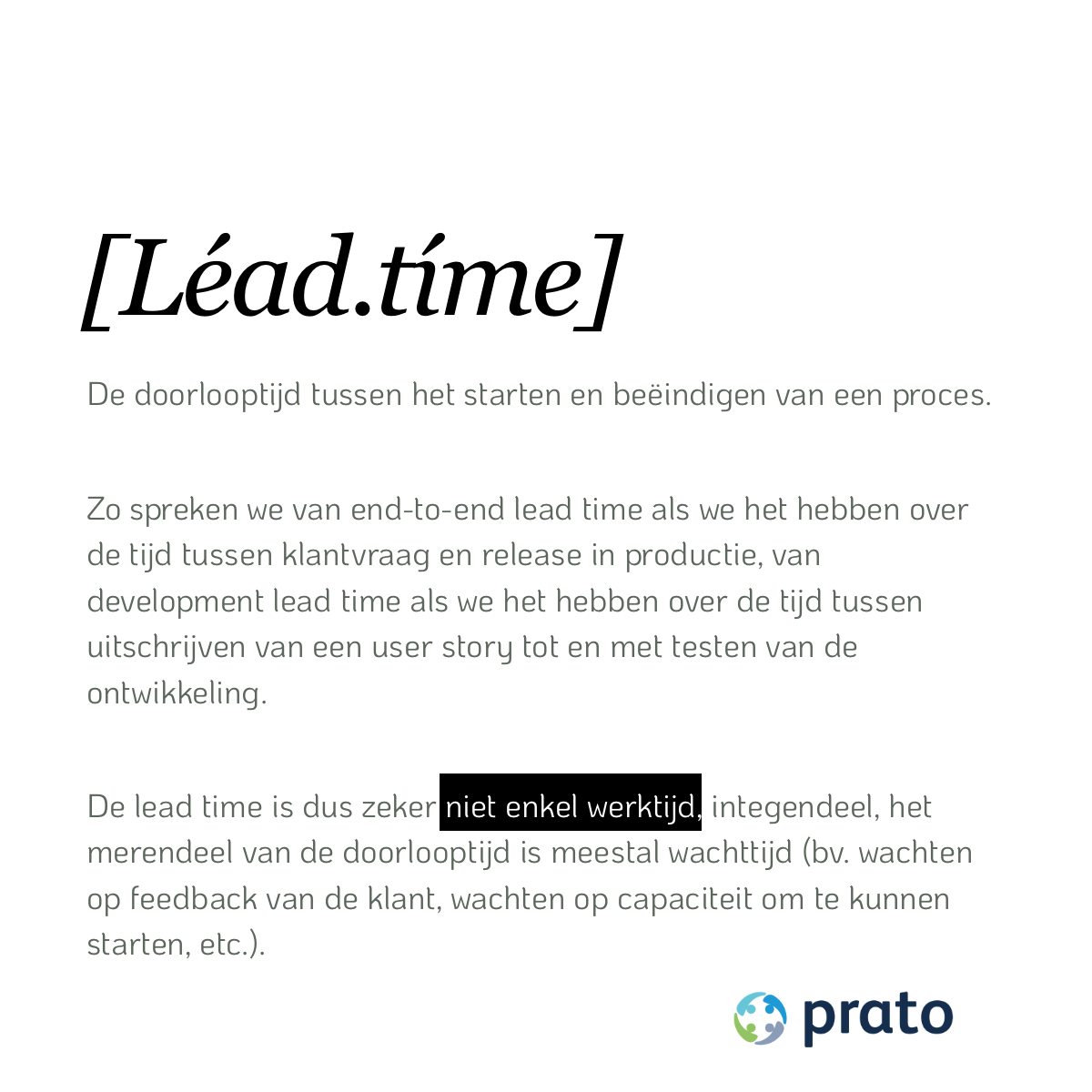 PratoHR's tweet photo. Tussen het starten en succesvol afronden van een project zit de #doorlooptijd. Die proberen we zo kort mogelijk te houden, maar dat hebben we niet altijd zelf in de hand.
 
#PratoBoek 📖👉 https://t.co/psh0abtESj #LifeAtPrato #bedrijfscultuur #howworkworks #LeadTime #EndToEnd https://t.co/KVgLKGp6I4
