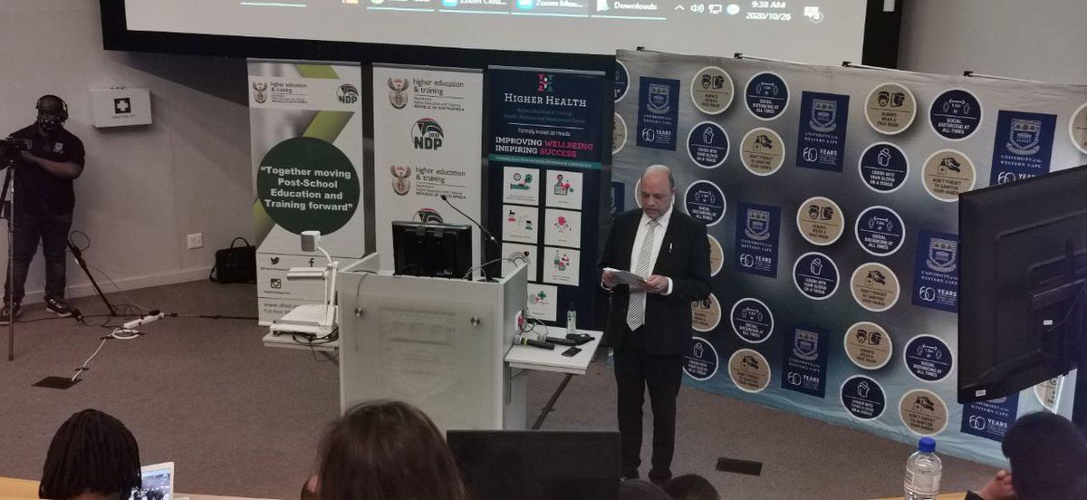 UWConline's tweet photo. [THREAD] Today, the Honourable Deputy Minister of Higher Education, Science and Innovation, Mr Buti Manamela, visits the University of the Western Cape to assess and monitor readiness to re-commence all academic activities.

#IamUWC #SaveLives #SaveTheAcademicYear #COVID19SA https://t.co/Q5xE3CiqZ2