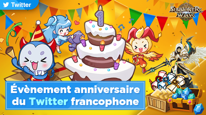 summonerswar_FR's tweet photo. 📣1er anniversaire du Twitter FR !🎉

3 défis avec à chaque fois des cadeaux.
Défi 1: ci-dessous
Défi 2: dévoilé le 28 oct.
Défi 3: dévoilé le 30 oct.

Et parmi ceux ayant participé aux 3 défis, nous tirerons au sort le grand gagnant d'une👼figurine Artamiel👼!

Prêts ? Partez !! https://t.co/pkLpA6RPgt