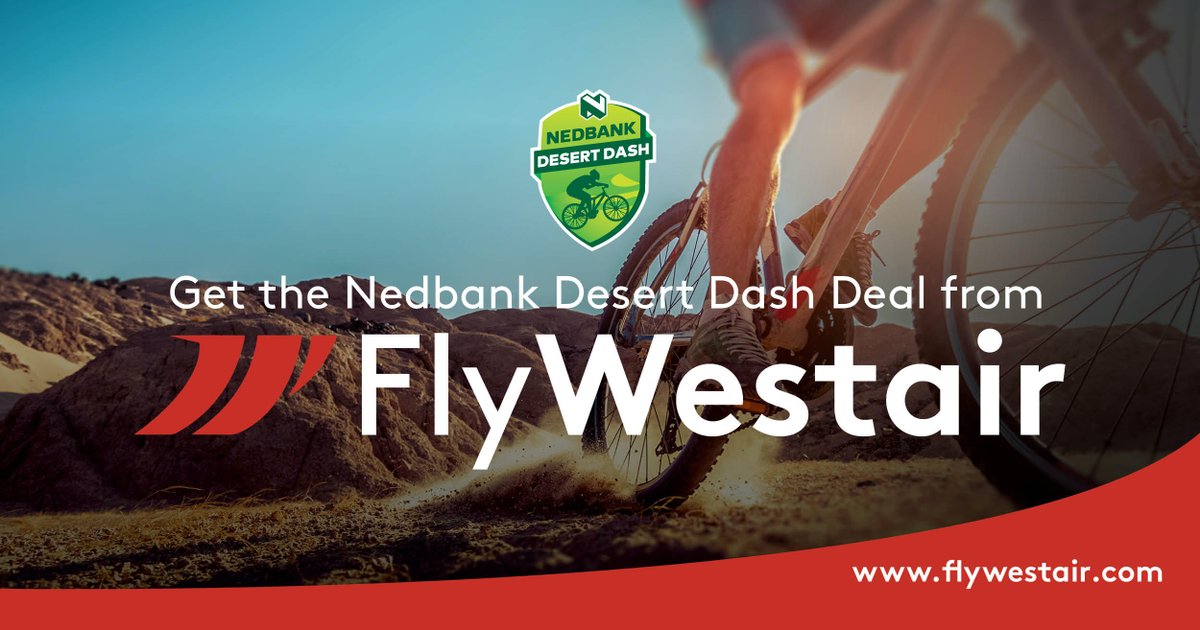 If you’re flying to Windhoek from Cape Town or Johannesburg for the <a href="/NedbankDD/">Nedbank Desert Dash</a>,  has a deal worth dashing for:

• NAD 3,690 return
• NAD 950 per bicycle*

*Limited to 15 bicycles per flight

Book your flight with any major travel agency or via fly@westair.com.na