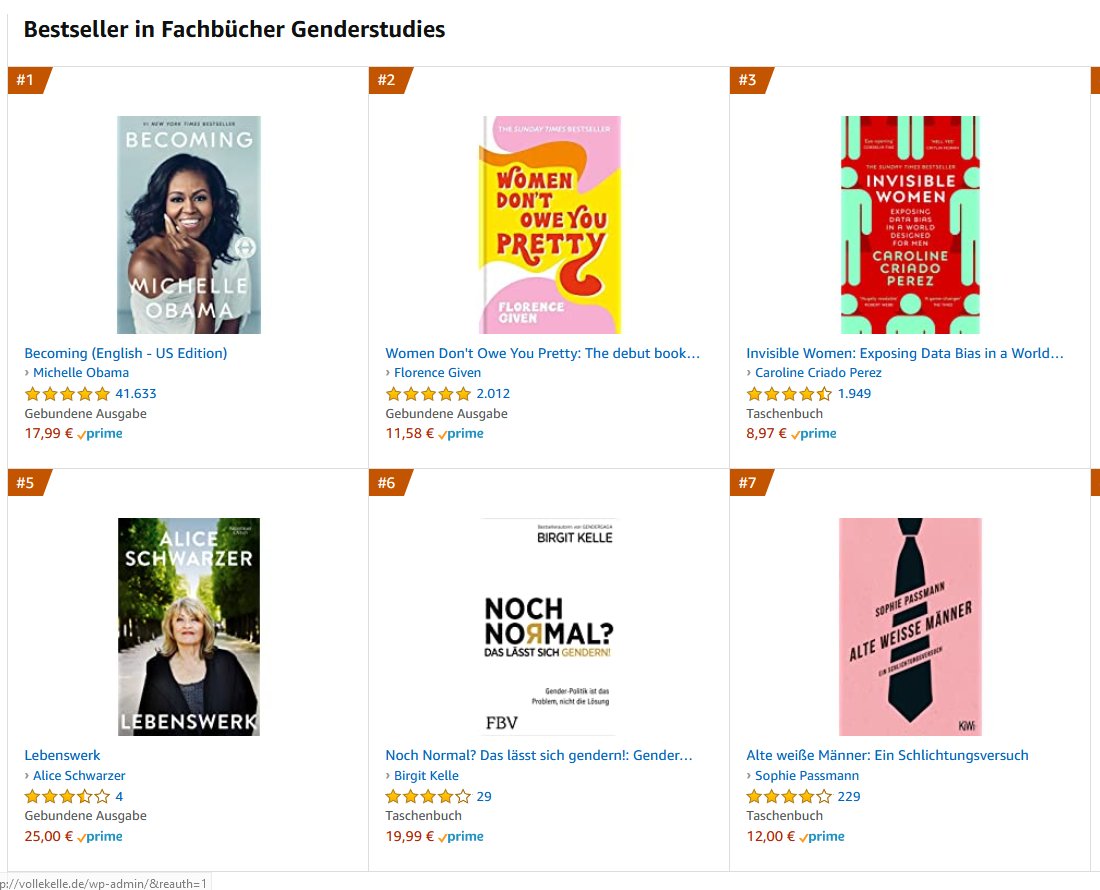 Birgit_Kelle's tweet photo. Mein Buch #NochNormal - "Gender-Politik ist das Problem, nicht die Lösung" auf der Bestsellerliste #Genderstudies. Wer fächert die Damen Professorix wieder aus der Ohnmacht? https://t.co/fJh7HhSde6 https://t.co/Zy0NgoIZMa