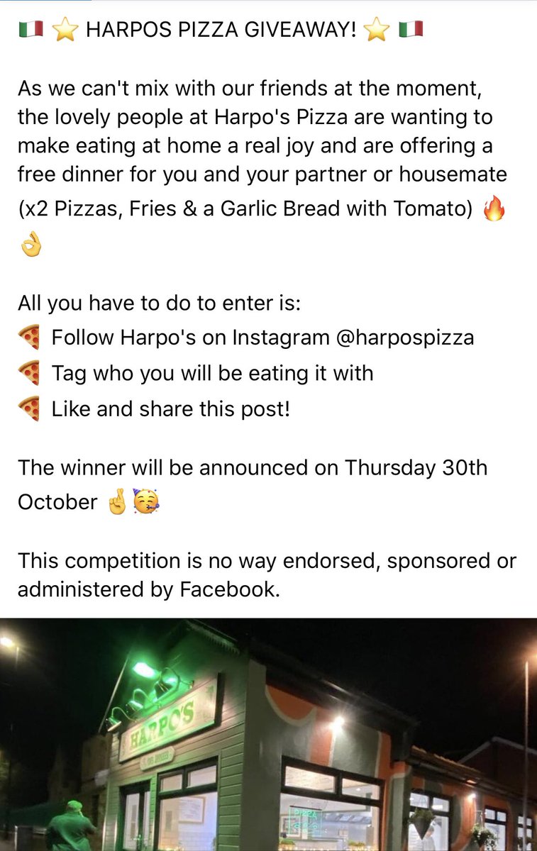 independntlife's tweet photo. Head over to our Facebook page to win a free pizza meal for 2 to brighten up this wet, windy week from the our friends at Harpo’s Pizzeria https://t.co/qvt00a7B2C