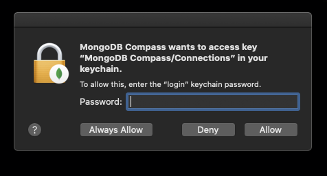 galli_gianluca's tweet image. @MongoDB there is something really wrong on your #mongoDBCompass version 1.22.1 (stable) for OS X-64 bit.
I'm running Catalina 10.15.7 and i keep getting this prompt you see, no matter what i do. I also need to force close Compass every time. Not good ☹️
#MongoDB #compass