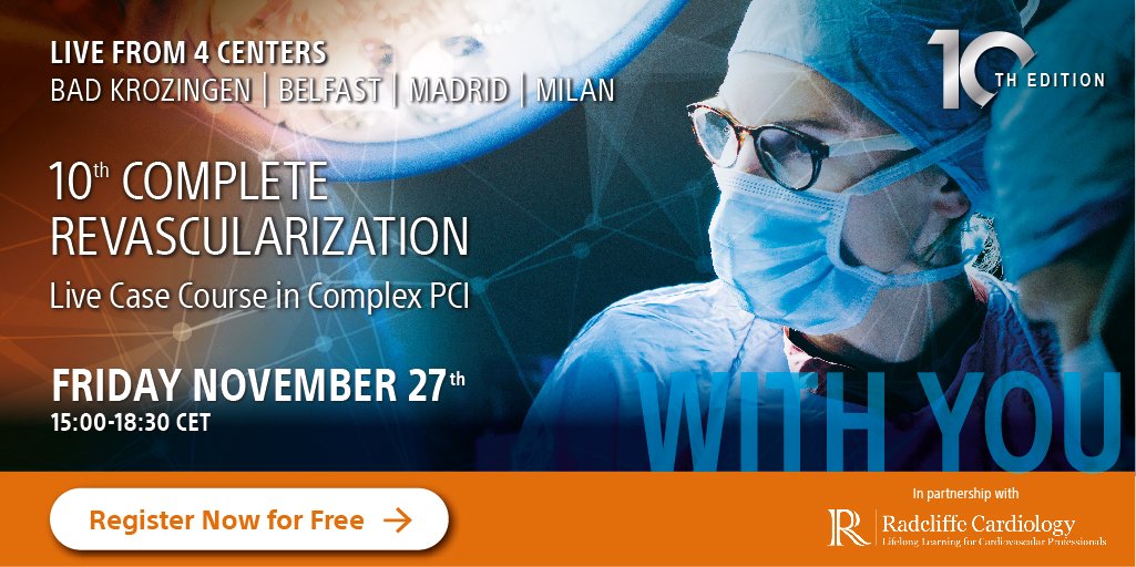 BSC_EU_Heart's tweet image. Don’t miss this exceptional educational event, entirely digital and focused on Complex PCI, led by A. Colombo and C. Tamburino. Friday, 27 November. Register now. bit.ly/3dNkgjO #CompleteRevasc