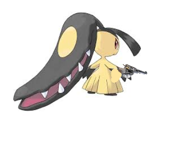 character_gun's tweet photo. mawile with a gun https://t.co/lgMqcFLS3V