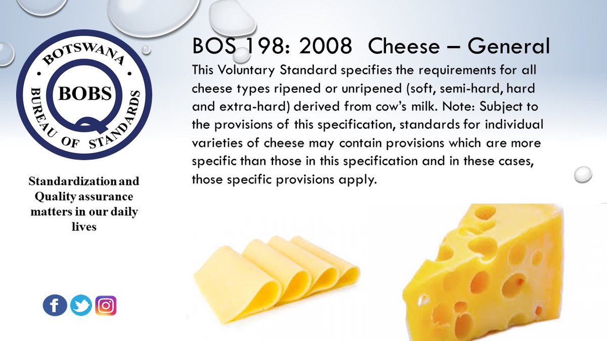 BobsMarketing's tweet photo. Cheese manufacturers get yourself a copy and improve your product quality. Standardization and Qualify assurance matters in our daily lives.

#Standards_for_Quality_Control 
#Improved_Product_Quality
#Service_Efficiency
#Consumer_Protection
#Health_and_Safety
#BOBS https://t.co/C0u6AxNXGx