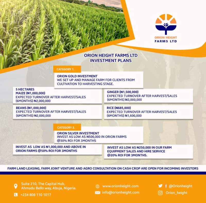 OrionHeight's tweet photo. @elevate_ng Investment plans for a better tomorrow, send us a DM for more information. https://t.co/mOmNF3jyvd