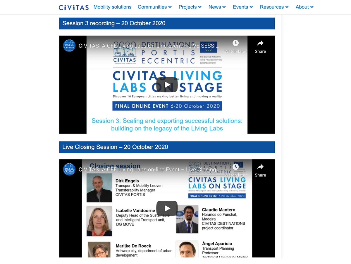 CIVITAS_EU's tweet photo. 📽️ Recordings from the 3rd Living Labs' Final Event session are now online! Watch to learn from #ECCENTRIC, #PORTIS and @CIVITAS_DSTNTNS on "Scaling and exporting successful solutions" ➡️ https://t.co/r4HenVqOuI https://t.co/KJFqNuEmyH