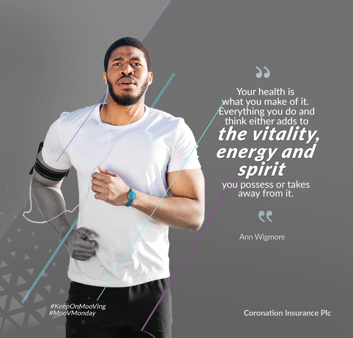 coronation_ng's tweet photo. "Your health is what you make of it. Everything you do and think either adds to the vitality energy and spirit you possess or takes away from it."
Ann Wigmore
#KeepOnMooVing
#MooVMonday https://t.co/8xNLlAySnt