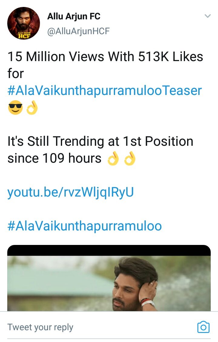 TrendsAlluArjun's tweet image. #DJTeaser : Trended at No.1 position for 108 Hours (approx.)

#NSNIFirstImpact : Trended at No.1 position for 106+ Hrs 

#AVPLTeaser : Trended at No.1 Position for 110+ Hrs 

3 Movies Teasers Consecutively...
Only Tollywood Hero to achieve this Rare feet🤘🔥

#Pushpa @alluarjun
