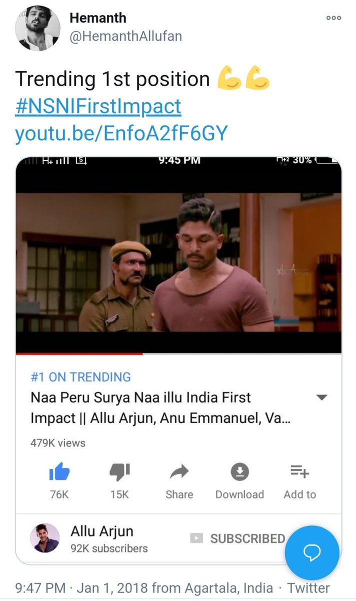TrendsAlluArjun's tweet image. #DJTeaser : Trended at No.1 position for 108 Hours (approx.)

#NSNIFirstImpact : Trended at No.1 position for 106+ Hrs 

#AVPLTeaser : Trended at No.1 Position for 110+ Hrs 

3 Movies Teasers Consecutively...
Only Tollywood Hero to achieve this Rare feet🤘🔥

#Pushpa @alluarjun