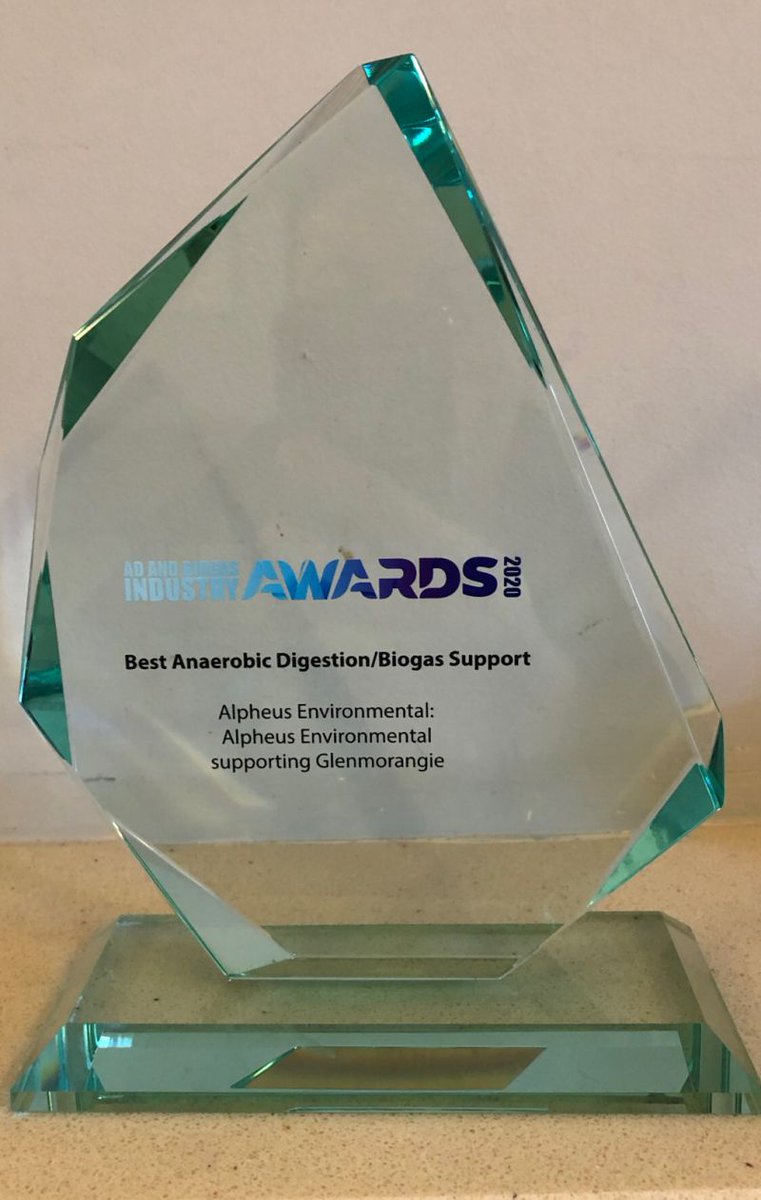 Our lovely #award has arrived! We're very proud of this one :) Thank you, The Anaerobic Digestion and Bioresources Association (ADBA)!

#awards2020 #winners #anaerobicdigestion #bestcompany #operationandmaintenance #biogas
