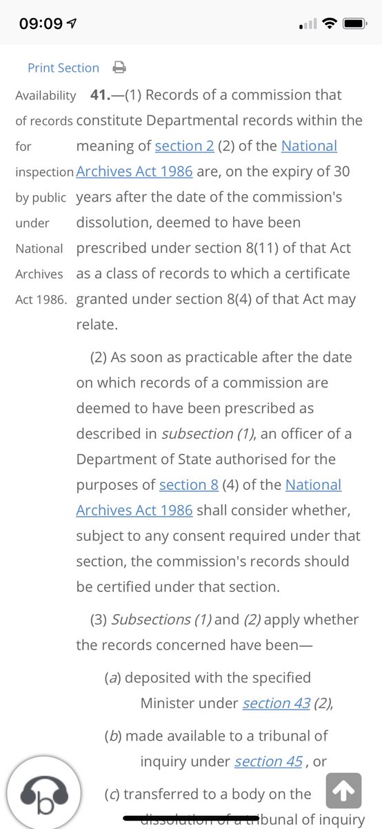 Here’s the clause of the 2004 Act that the Dept thinks created a 30 year seal.This belief was widespread in officialdom.But read it with me.