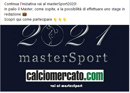 cmdotcom's tweet photo. Vai al #masterSport 2020: scrivi su #VivoperLei. In palio Master e stage retribuito in redazione
https://t.co/bXRqn3KqdJ https://t.co/ROYvXbzhXW