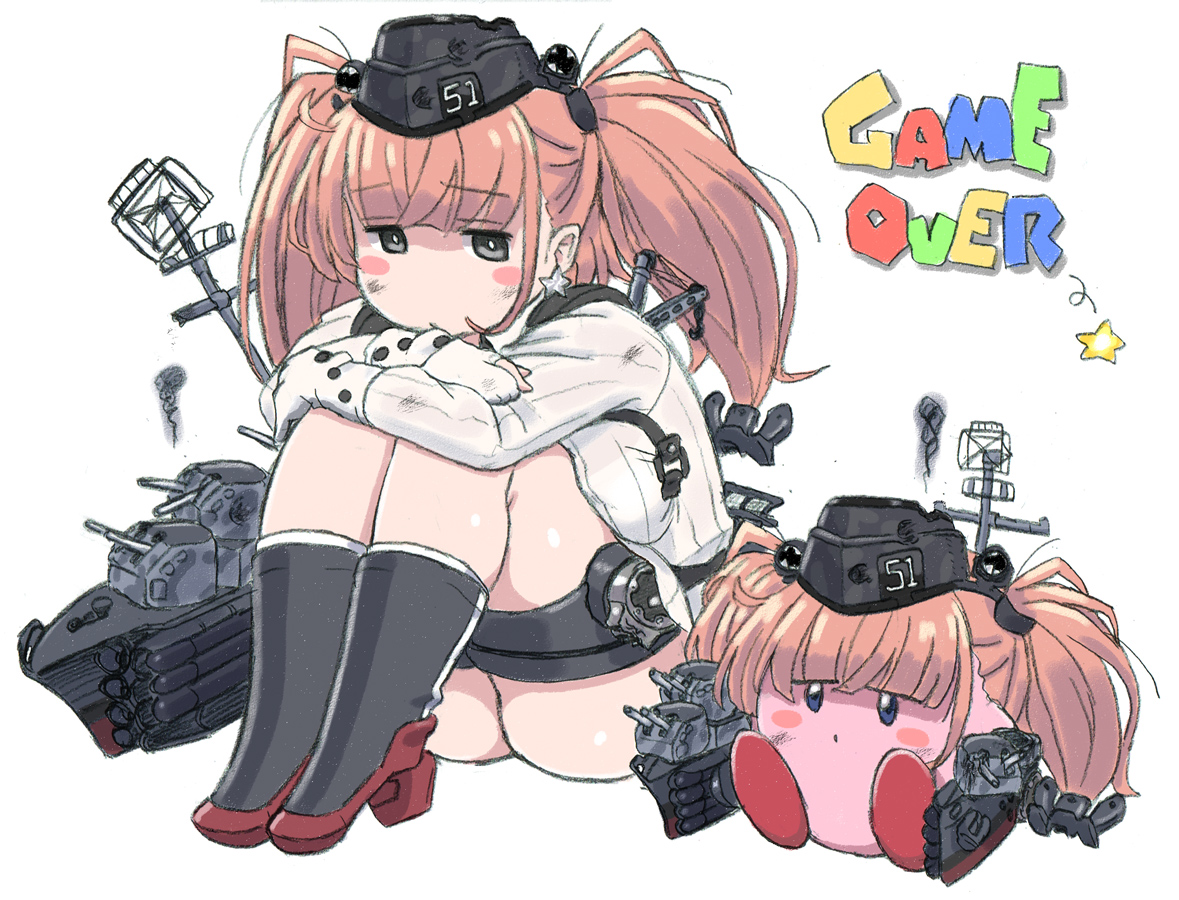 アトランタ(艦これ) ,カービィ 「・(髪の)色合いがピンクっぽい
・ぼーっとしたような表情
・ほっぺに赤み
・「星」|ふきだまりのぺけのイラスト