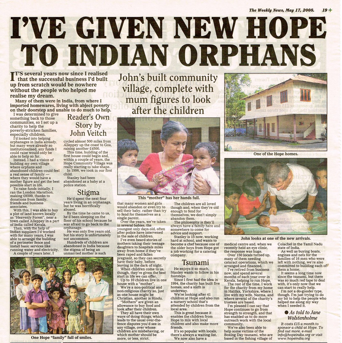 Throwing it back to 2008 from Hope’s feature in The Weekly News, it is amazing that we are able to continuously give new Hope to our children at Hope in #india

Have a zoom in for your #MondayMorning read👀📸