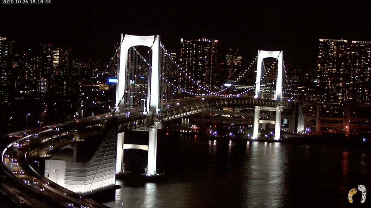 現在の #レインボーブリッジ の様子
白いライトアップも夜に映えます。
⬇️ライブカメラを見る
https://t.co/IoYaW5Souo
▽レインボーブリッジ・東京タワー ライブカメラと雨雲レーダー/ #東京都 #港区 #台場
#夜景ライブカメラ #東京ライブカメラ https://t.co/NhrwwZWdmh