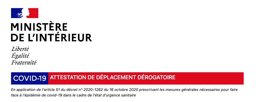 Téléchargez l'attestation dérogatoire de déplacement sur :
https://t.co/m4P38j2RXu
#COVID19 #Couvrefeu https://t.co/d5YA7gPK1y