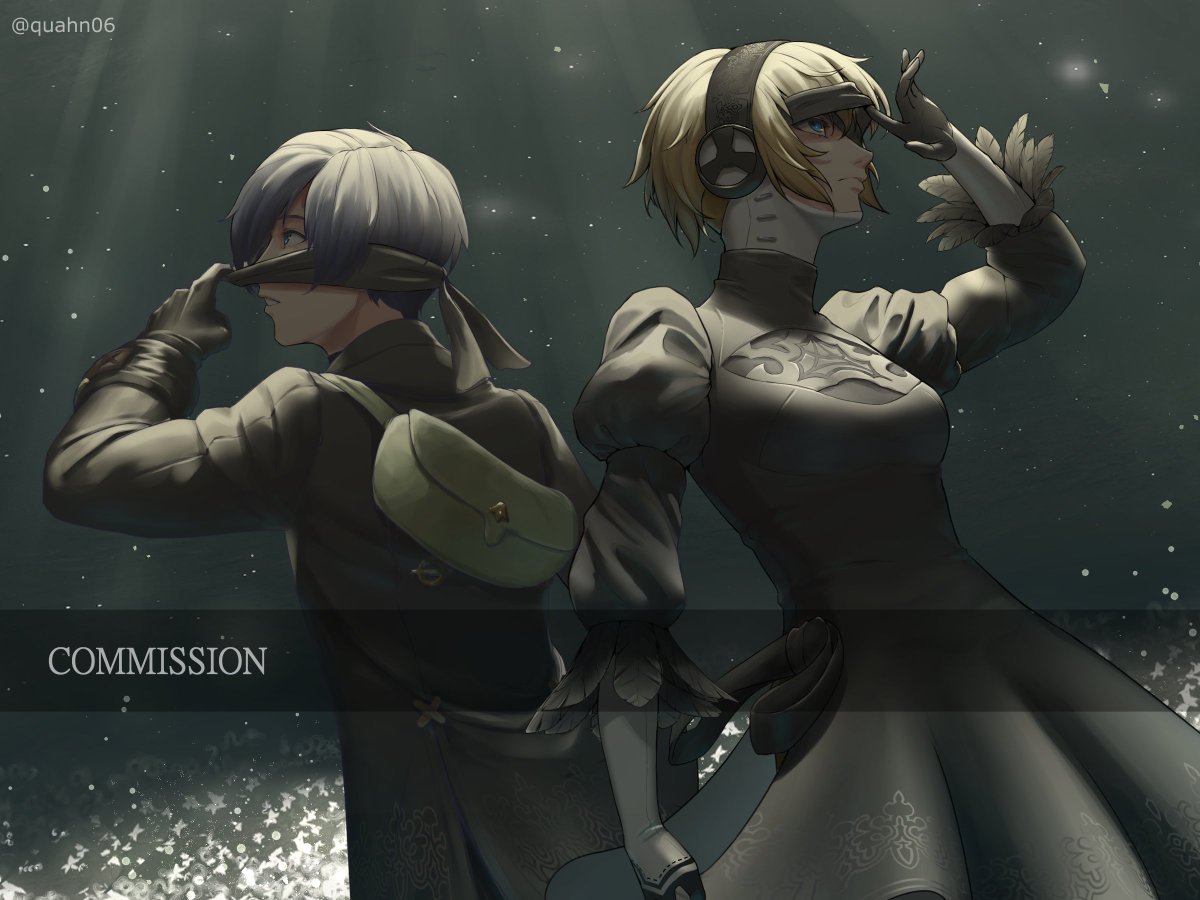 Persona 3 X Nier: Automata crossover commission for @ kurogatari This was challenging but I do enjoyed a lot! ☺️☺️