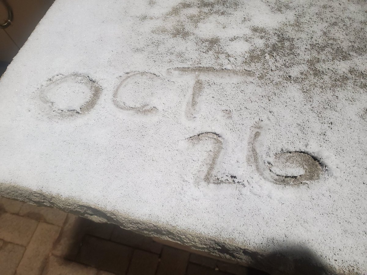 KopelmanWX's tweet photo. The third time we've had accumulating snow in Cedar Rapids this October. Earliest first snow since 2004, earliest two inches on record, and only second time we've had 3 accumulating snows in October. #iawx #OctSNOWber https://t.co/KUHVKWpBMr