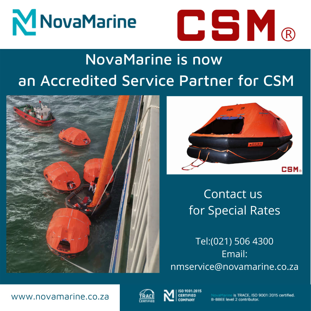 Novamarine1965's tweet photo. NOVAMARINE NOW AN ACCREDITED SERVICE PARTNER FOR CSM!  NovaMarine is excited to announce the approval as an accredited service partner for CSM safety equipment. CSM currently has over 200 international servicing stations globally and have added NovaMarine to their network. https://t.co/wPwNJHTv6e