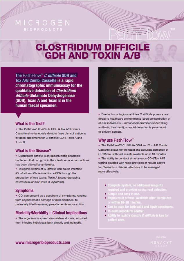 Microgen Bioproducts On Twitter The Pathflow C Difficile Gdh And Tox A B Combi Cassette Complete Assay No Additional Reagents Required 2 Step Process With Results Available After 10 Minutes Independent Flow Results