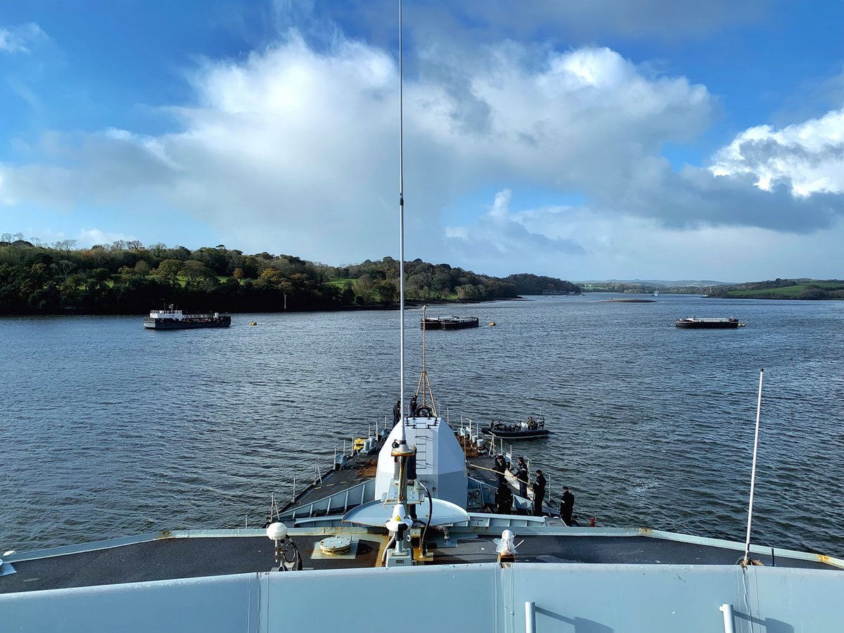 #MondayBlues for the Fighting Clan as we start our next chapter. Arriving at the De-Ammunition Buoy today on a windy but clear Plymouth morning.