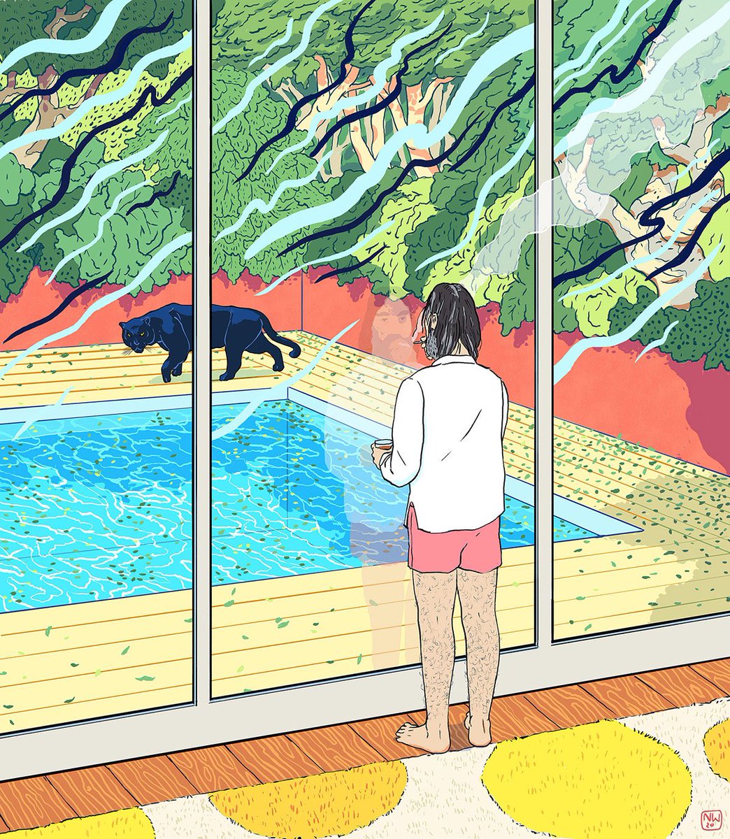 ThamesBaths's tweet photo. Here at #ThamesBaths HQ we love a good watery #illustration &amp; these are todays. Fab. Via @CreativeReview by #NiklasWesner #swimming #poolhouse #bigcat https://t.co/WW2OWhtxqy