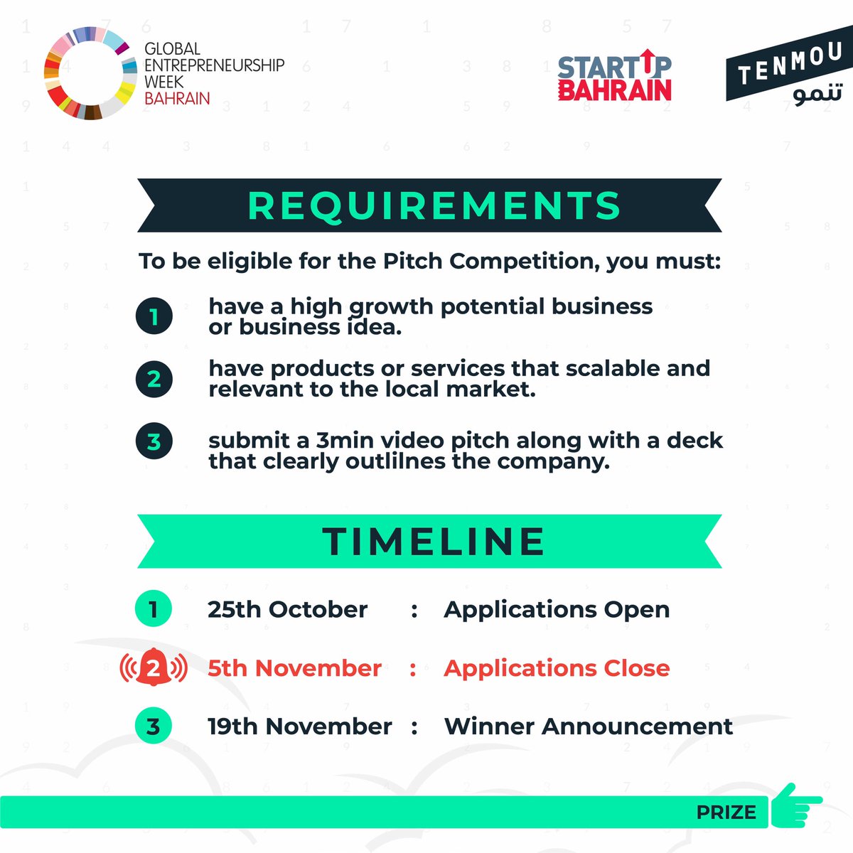 Tenmoubh's tweet photo. We have partnered with @startupBahrain to find some of the most innovative founders and companies who endeavour to lead the future! Apply Now https://t.co/uY0wm36j6T https://t.co/u154OHXXvo